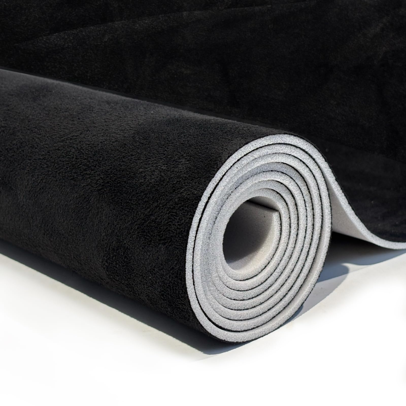 Babnecl Suede Auto Headliner Fabric 96" L Γ 60" W with Foam Backing - Tube Packaging - Black Interior Replacement Material for Car/Truck/SUV/RV Roof - Home Repair/DIY Headliner Material