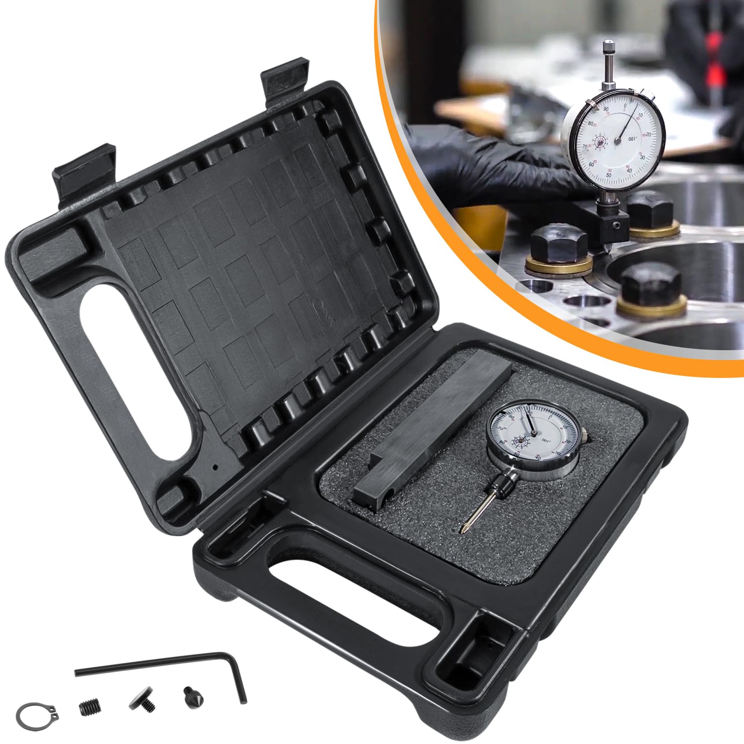 6434 Sleeve Height and Counter Bore Gauge for All Diesel Engines Cylinder Bore Gauge Range 0-1.00", Graduation 0.001", Reading 0-100