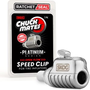 SKÖG Chuck Mates Platinum (1 Pack) Quick-Connect with Patented RatchetSeal Technology for Tire Inflators Open-Type