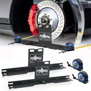 Newmkr Wheel Alignment Tool with Imperial Tape Measure, Heavy-Duty Toe Alignment Plates, No Caliper Removal Needed, Detachable Automotive Alignment Kit for Cars, Trucks, SUVs, Jeeps, and ATVs