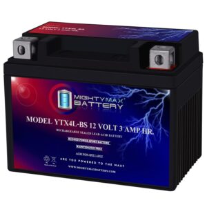 Mighty Max Battery YTX4L-BS SLA Battery for ATV Quad Dirt/Pit Bike 50/70/110/125 CC Brand Product