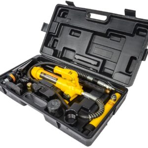 JEGS Hydraulic Porta-Power Ram Jack Kit | 4-Ton Rating | 4-3/4 Inch Stroke | 10-1/2 Inch Minimum Height | 12 Ounce Oil Capacity