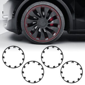 Klutchtech Fit for Tesla Rim Protector Model Y Performance 21 Inches 2020-2024, 4 PCS ABS Induction Uberturbine Wheels Rim Protector Compatible with Tesla Model Y Accessories (Gray, 21")