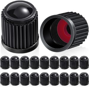 Outus 20 Pcs Tire Valve Stem Caps Car Tire Caps Plastic Universal Black Valve Stem Covers for Bike Bicycle Cars SUV Trucks Motorcycles (Black)