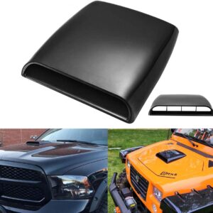 NATGIC Universal Car Air Flow Decorative Intake Hood Scoop Turbo Bonnet Vent Cover (Black)