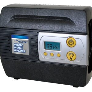 Plews & Edelmann Tru-Flate 16-235 12 Volt Deluxe Digital Inflator Gauge with Emergency Flashing Light, 1 Pack