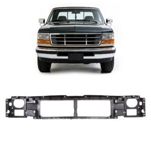 ECOTRIC Header Panel Grille Mount Panel Compatible with 1992-1997 Ford F-150 F-250 Bronco Replacement for FO1220113, F6TZ8A284AC