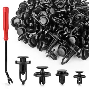 120PCS Toyota Clips and Fasteners, 6mm 7mm 8mm 9mm Lexus Engine Cover Clips, Toyota Fender Liner Trim Retainer Bumper Clips Plastic Push Rivets 90467-10183, 90467-07201, 52161-02020, 90467-08185