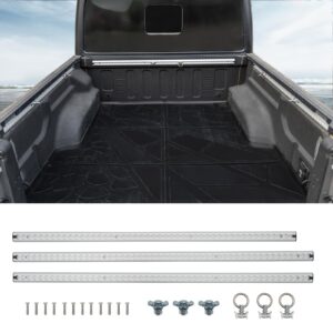 Maxzina Trail Rail System Compatible with 2020-2026 Jeep Gladiator JT Front and Side Rail Track Aluminum Alloy Cargo Management Truck Bed Rail L-Track Tie Down System for 2024 Gladiator Accessories