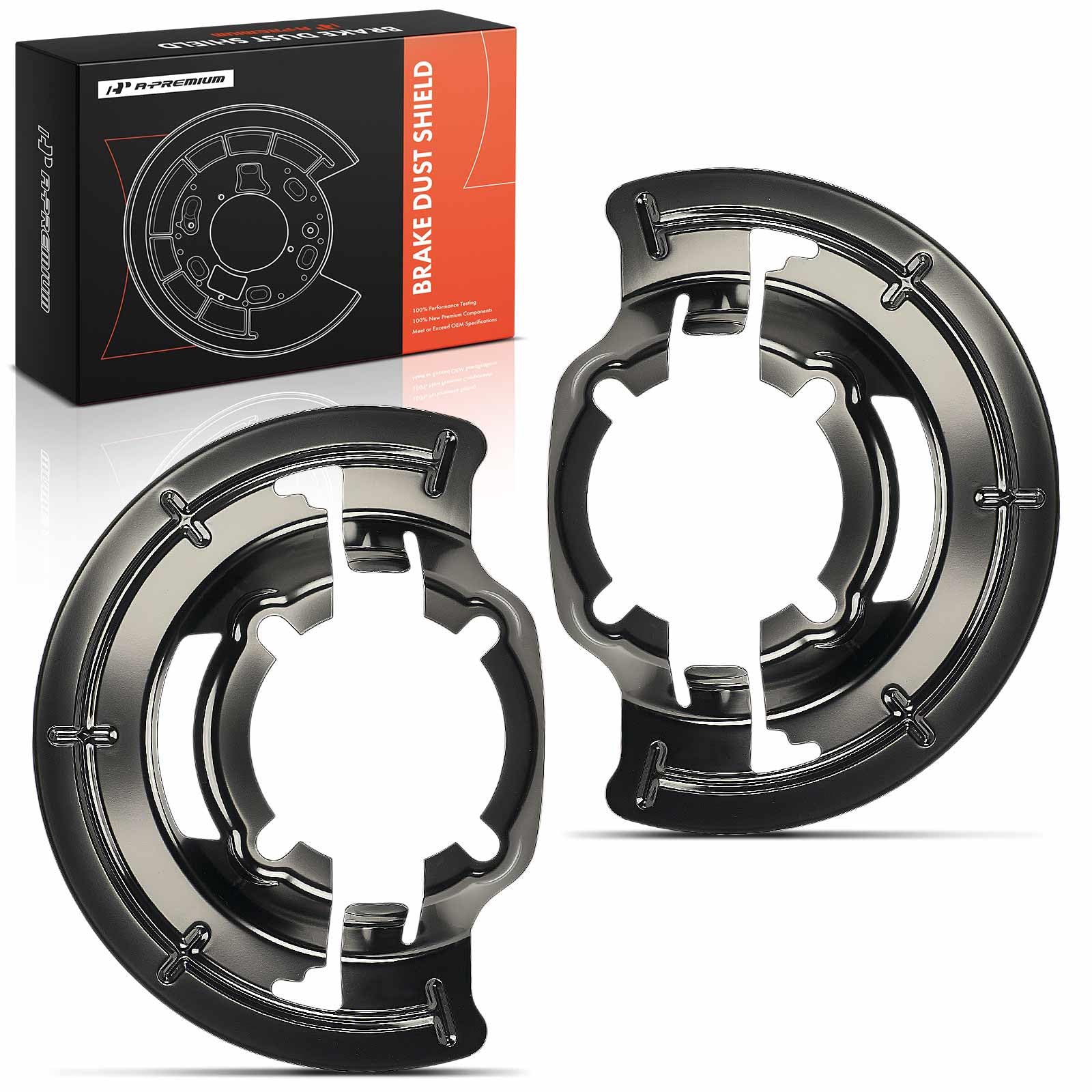 A-Premium Front Side Brake Dust Shields Compatible with Ford Models - F-250 1999, F-250 Super Duty/F-350 Super Duty/F-450 Super Duty/F-550 Super Duty 1999-2004, Excursion 2000-2005, 2-PC Set