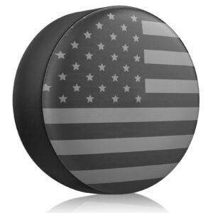 Spare Tire Cover for RV Trailer, Waterproof Leather Wheel Cover with American USA Flag, Camper Spare Tire Cover Fit for Jeep Wrangler Rv SUV Truck Travel Trailer 15"
