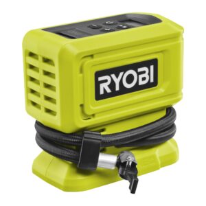 Ryobi - 18 V One+ 11 Bar Wireless Compressor - Tyre and Ball Inflation - Comes with 3 Tips (without Battery) - RPI18