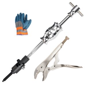 GEAROLL Locking Pliers Slide Hammer Puller Set, 9.8 in Locking Pliers 2 lb Slide Hammer with Quick Release Swivel Connector, Vise Grip Slide Hammer for Nail Bolt Pin Seal CV Axle Removal Tool