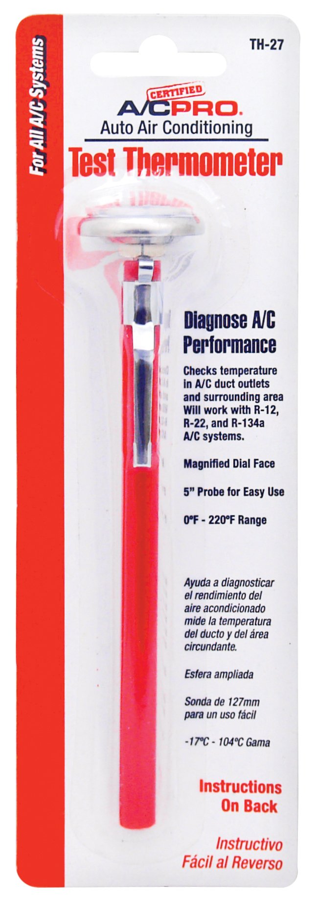 Interdynamics (TH-27-12PK) Automotive A/C Test Thermometer for R-12 and R-134a Refrigerant, (Pack of 12)