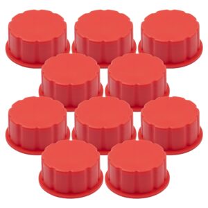 Seppicsa 10 PCS Gallon Gas Can Caps, 5 Gallon Coarse Thread Gas Lid for Gasoline, Plastic and Metal Gas Tank Lid, Portable Diesel Fuel Can Cover, Universal Automotive Gas Spout Cap Replacement(Red)