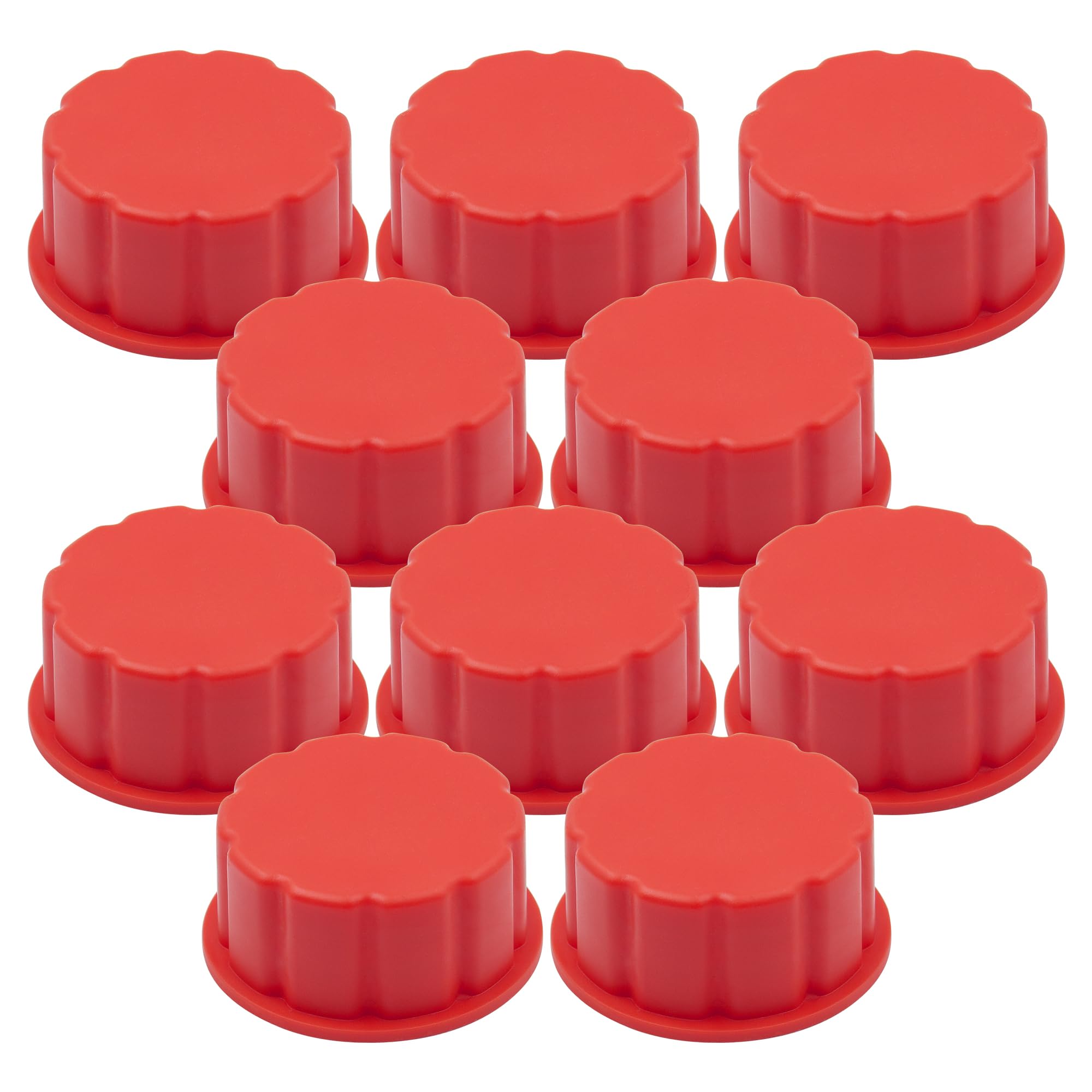Seppicsa 10 PCS Gallon Gas Can Caps, 5 Gallon Coarse Thread Gas Lid for Gasoline, Plastic and Metal Gas Tank Lid, Portable Diesel Fuel Can Cover, Universal Automotive Gas Spout Cap Replacement(Red)