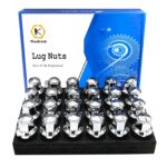 Kadrick 24Pcs M14x1.5 Lug Nuts Replacement for Ford Expedition/F-150 2015-2024, One-Piece Solid Chrome OEM Factory Style Large Acorn Seat Wheel Nuts for Lincoln 2016-2021 MKX.