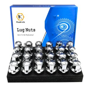 Kadrick 24Pcs M14x1.5 Lug Nuts Replacement for Ford Expedition/F-150 2015-2024, One-Piece Solid Chrome OEM Factory Style Large Acorn Seat Wheel Nuts for Lincoln 2016-2021 MKX.