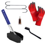 Brake Piston compressor Tool, Gloves, 2 Hooks, Disc Lube, Wire Brush. 5 in 1 Professional Brake Caliper Compression Tool Kit Ratcheting Brake Caliper Tool for Single/Twin/Quad Brake pad spreader tool