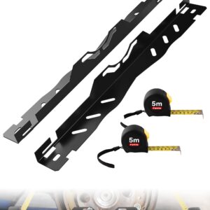 FAITIO One-Piece Wheel Alignment Tool Plates(Zero Play), Toe Alignment Plates w/Two 5m Heavy Duty Tape Measures, Automotive Front End Alignment Tool, No Assembly - Eliminate Splicing Errors, Black