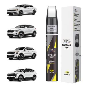 XNA Snow White Pearl(SWP) for KIA Touch Up Paint, 2 in 1 Car Scratch Remover with Pen Tip and Brush, Exact Color-Matched for Car Paint Scratch Repair, Quick & Easy Fix Chips and Nicks