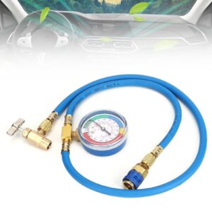 Jwthee R134A Recharge Hose Kit with Gauge, AC Refrigerant Charge Hose, Self-Sealing R-134A Can Tap Refrigerant Dispenser for Car AC Air Conditioning Refrigerant