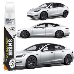 Car Touch up Paint(Pearl White Multi-Coat(PPSW)) Compatible with Tesla Model Y/3/X/S, Car Paint Pen Scratch Repair Two-In-One Touch Up Paint, Premium Car Scratch Remover for Deep Scratches