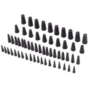 Small Rubber Silicone Powder Coating Tapered Plugs Stoppers for Holes Vacuum Line Hose Assorted Kit 80 Piece 1/16inch to 5/16inch