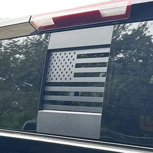 Zxiaochun Rear Middle Window American Flag Decal for Chevy Silverado/GMC Sierra 2019-2022 2023 2024 2025 2026 Back Center Sliding Window USA Flag Vinyl Sticker Exterior Accessories(Matte Black)