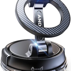 ANDERY Car Phone Holder for Magsafe [78+LBS Strongest Suction & 2400gf Strongest Magnetic] 360° Adjustable Car Phone Mount, Phone Holders for Your Car for iPhone 17-12 Pro Max Air Plus (Carbon Fiber)