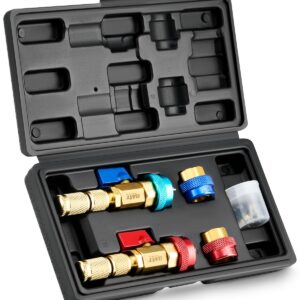 Orion Motor Tech AC Valve Core Removal Tool, R134a R1234yf R22 Valve Core Remover Installer Tool Kit for Automotive Air Conditioning Systems, AC Valve Core Tool for Standard JRA and Schrader Valve