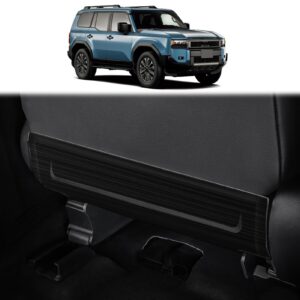 VLSDJ Stainless Steel Seat Back Kick Plates for 2024 2025 2026 Toyota Land Cruiser 250 1958 Prado Anti-Kick Scratch Resistant Interior Trim Upgrades 2025 Land Cruiser Accessories (Black)