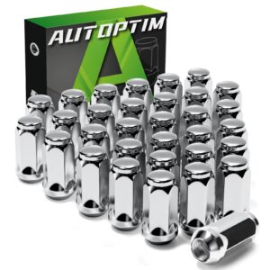AUTOPTIM 9/16-18 Chrome 32PCS Lug Nuts - Replacement for 2002-2010 Ram 1500, 1994-2010 Ram 2500/3500 Aftermarket 9/16 x 18 Wheel Closed End Lug Nuts, 3/4"(19mm) Hex, 1.87"(48mm) Tall Tire Nuts