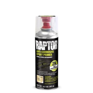 Raptor Anti-Corrosive Epoxy Primer 2K Aerosol, Automotive Spray-On Primer, Protects Against Rust & Corrosion, Beige, 14.1 oz