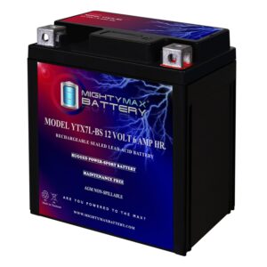 Mighty Max Battery YTX7L-BS -12 Volt 6 AH, 100 CCA, Rechargeable Maintenance Free SLA AGM Motorcycle Battery