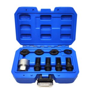 JEUCLEL 8PCS M12 & M14 Wheel Stud Thread Restorer Kit for Mercedes Benz and BMW, Volvo, VAG, Reverse Action Wheel Stud Thread Chaser, Repairs Threads on Wheel Studs and Bolts, Re-Threader Kit