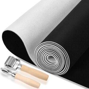 SmoothNovelty Black Suede Headliner Fabric 125" L x 60" W with Foam Backing, with Seam Roller Tool, Auto Roof Liner Replacement Material for Car/Truck/SUV/RV
