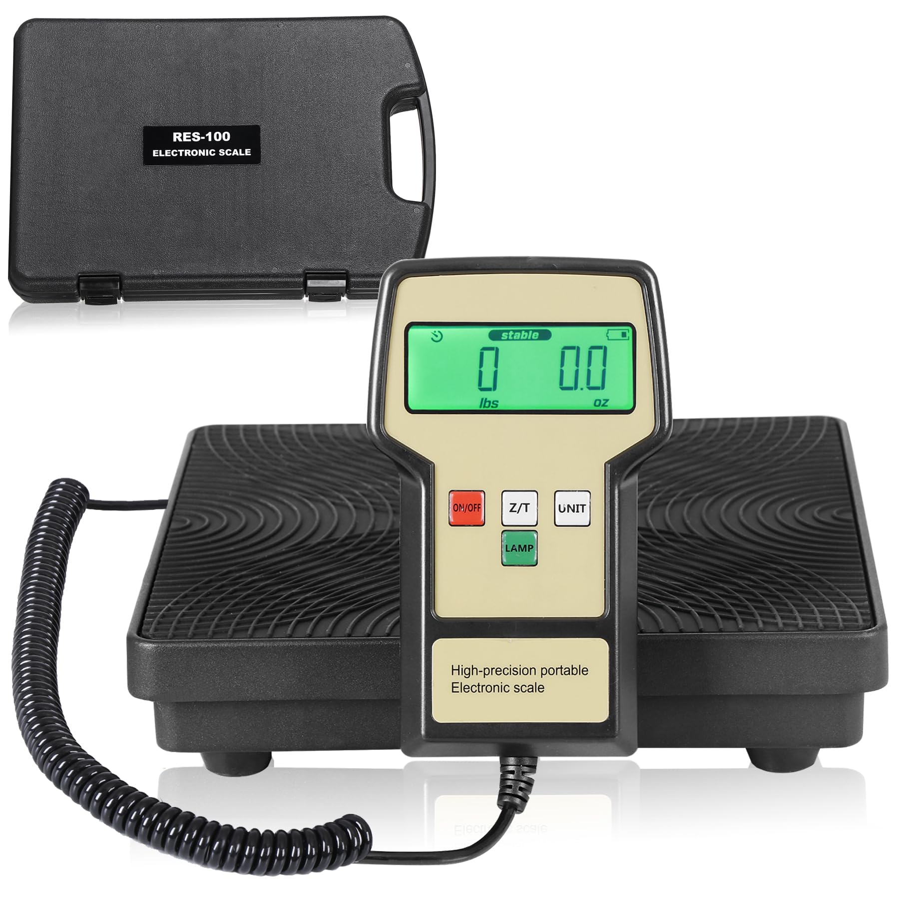 ZENY Refrigerant Scale Charging Recovery Freon Scale with Case, 220 LBS High Precision Electronic Digital Recovery Weight Scale for HAVC