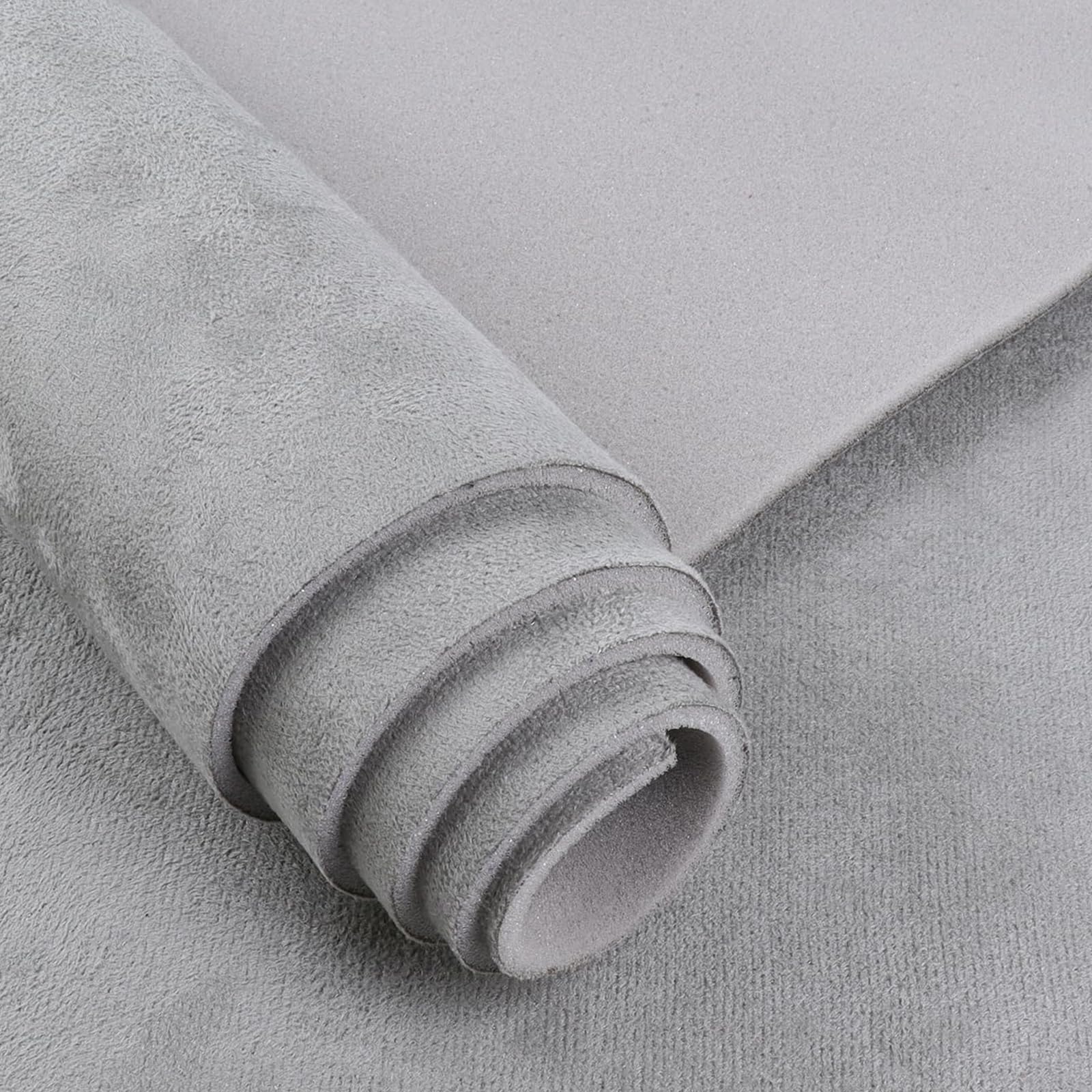 YOKKIP Grey Suede Headliner Fabric - 96" L × 60" W Auto Head Liners, Fabric Tube Packaging with Foam Backing for Cars, Trucks, SUVs, RVs, Boats - Home Repair/DIY Headliner Material