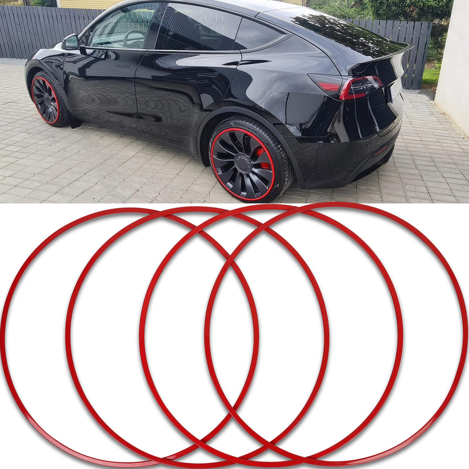 DREAMOTOR Wheel Rim Protector Set of 4, 19 Inch Alloy Rim Guards for Car Rims Compatible with Tesla Model Y 3 Honda CRV Toyota Camry Ford Mustang Mach-E Nissan Hyundai Audi A4 A6 Mazda CX-90 Lexus RX