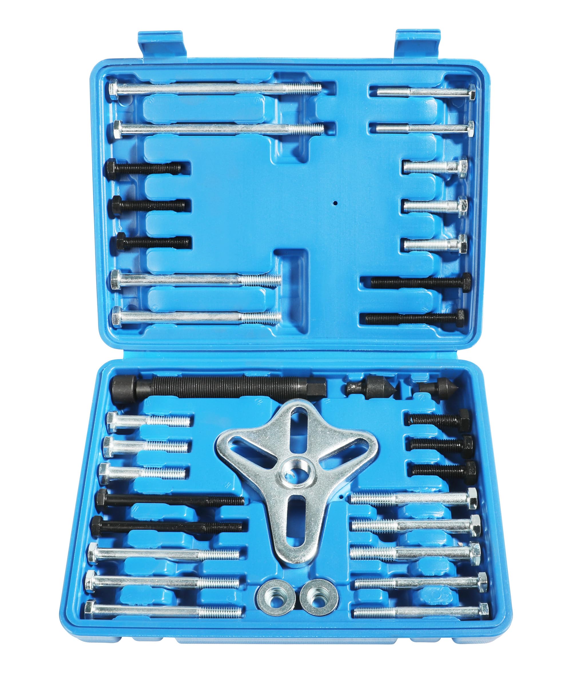 Qziulr Zlirfy 46pcs Harmonic Balancer Puller Set,Flange Type Gear and Crank Puller,Power Steering Pulley Puller Installer Tool Set,Use with Harmonic Balancers,Crankshaft Pulleys and Gears