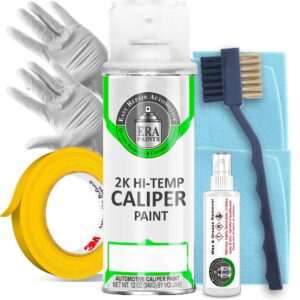 ERA Paints 2K Brake Caliper Paint Kit – Green | High-Gloss Spray, 500°F Heat & Chemical Resistant | Complete DIY Kit with Degreaser, Gloves & Tape | Made in USA