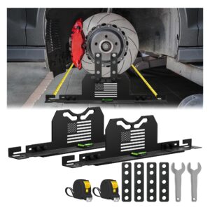 2026 Upgraded Wheel Alignment Tool, 2 PCS Toe Alignment Tool Plates Without Removing Calipers, Wheel Alignment Kit with 2 Measuring Tapes, Compatible with Most Cars and SUVs