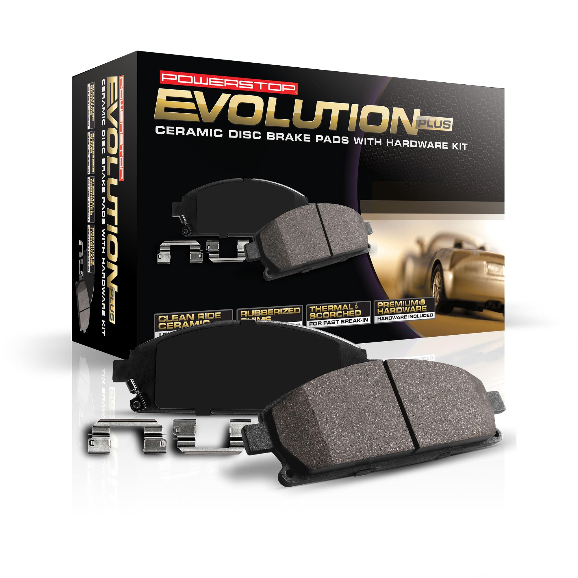 PowerStop Front Brake Pads For Lexus ES300h 2013-18 |ES350 2007-18 |Toyota Avalon 2008-18 |Camry 2007-17 - Z17 Ceramic Brake Pads With Installation Hardware, 17-1293