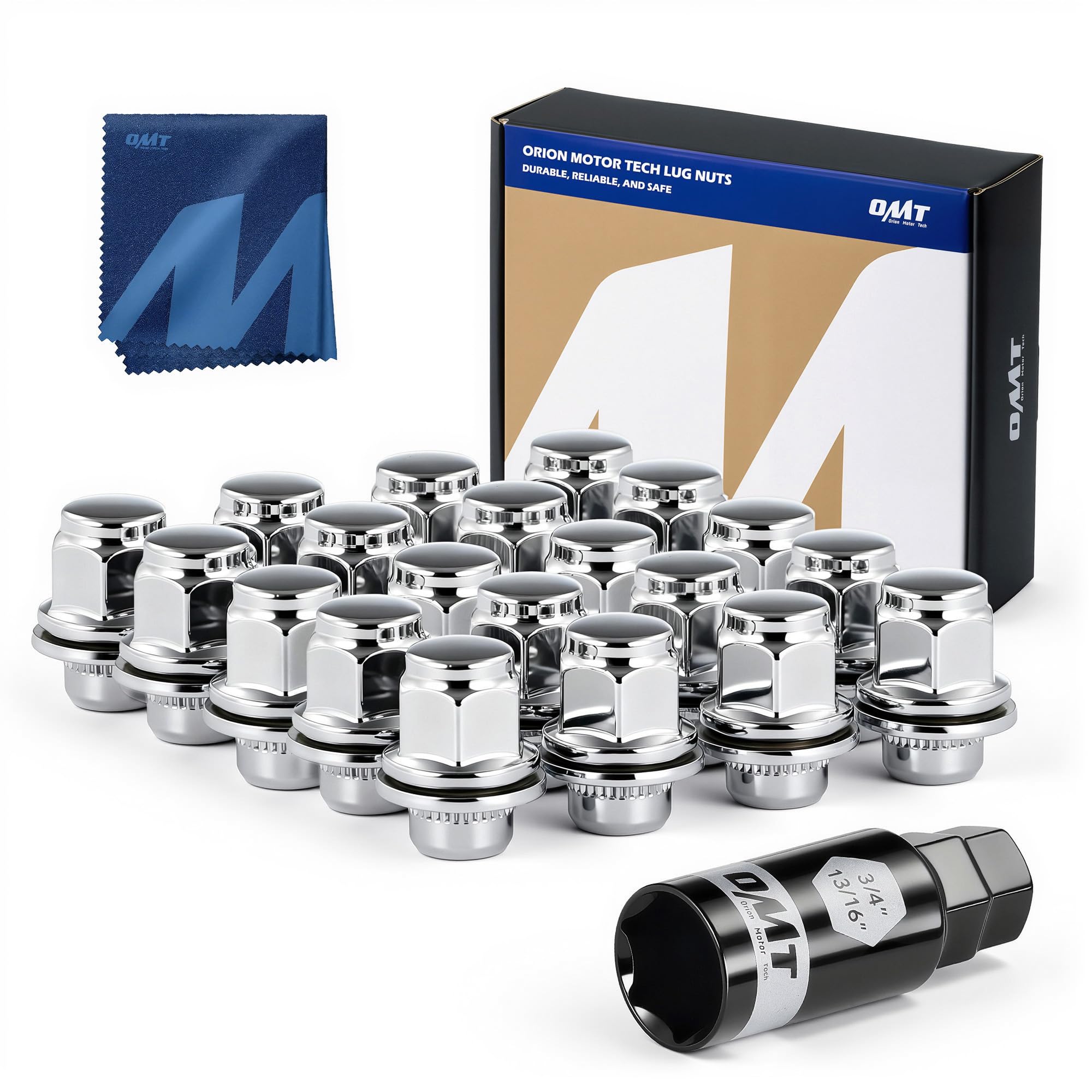 Orion Motor Tech M12x1.5 Lug Nuts, 12x1.5mm Mag Wheel Lug Nuts Compatible with Toyota Avalon Camry Corolla Highlander RAV4 Sienna Matrix Prius Venza Crown OEM Factory Wheels, Set of 20