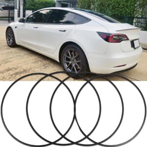 DREAMOTOR Wheel Rim Protector Set of 4, 18 Inch Alloy Rim Guards for Car Rims Compatible with Tesla Model 3 Mustang Explorer Honda CR-V Civic Toyota Corolla Camry Hyundai Mazda CX-5 Nissan Altima