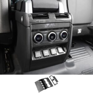 SFWAYA Rear Anti-Kick Cover for 2020-2025 2026 Land Rover Defender 90 110 130 Air Conditioning Vents Protective Cover Interior Panel Knob Trim Cover Tuning Supplies Accessories (Carbon Fiber Texture)