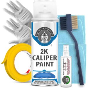 ERA Paints 2K Brake Caliper Paint Kit – Blue | High-Gloss Spray, 500°F Heat & Chemical Resistant | Complete DIY Kit with Degreaser, Gloves & Tape | Made in USA
