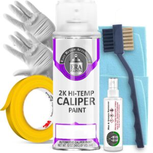 ERA Paints 2K Brake Caliper Paint Kit – Purple | High-Gloss Spray, 500°F Heat & Chemical Resistant | Complete DIY Kit with Degreaser, Gloves & Tape | Made in USA