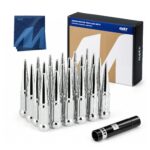 Orion Motor Tech 14x1.5 Lug Nuts Chrome 24 Piece, M14x1.5 Spike Lug Nuts Wheel Accessories Compatible with Chevy Ram Ford and GMC